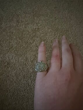 Francesca's Collections Gold-Tone Crystal Dome Ring